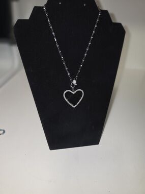 Adina Eden Black Heart Pendant Necklace